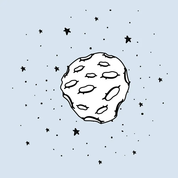 Asteroïde en sterren ontwerp vector illustratie — Stockvector