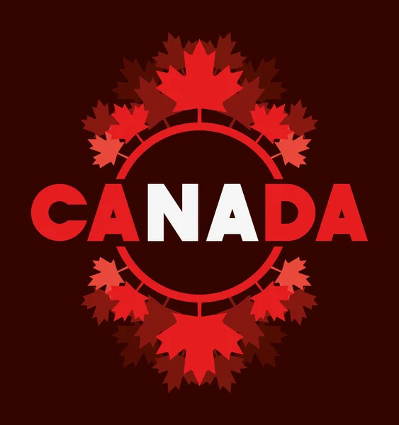 Ημέρα του Καναδά με τη σχεδίαση φύλλων σφενδάμου — Διανυσματικό Αρχείο