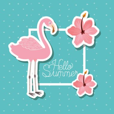 Merhaba yaz ve tatil çıkartmaları tasarım