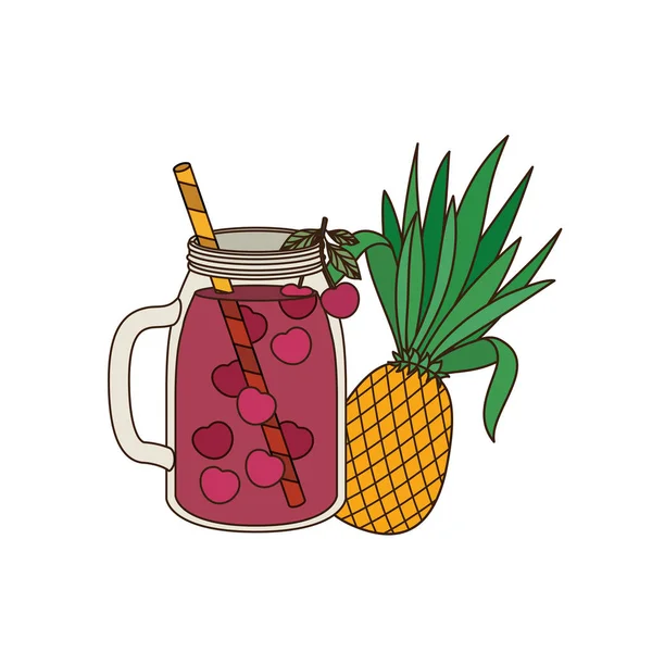 Γυαλί με δροσιστικό ποτό για το καλοκαίρι — Διανυσματικό Αρχείο