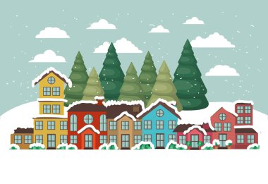 kar manzarası sahnede şehir kentsel