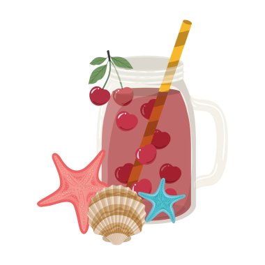 yaz için ferahlatıcı içecek ile cam