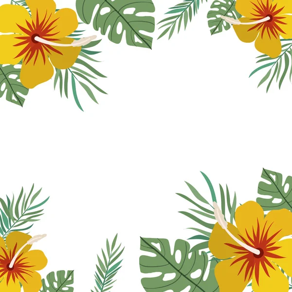 Patrón de flor y hojas del verano — Vector de stock