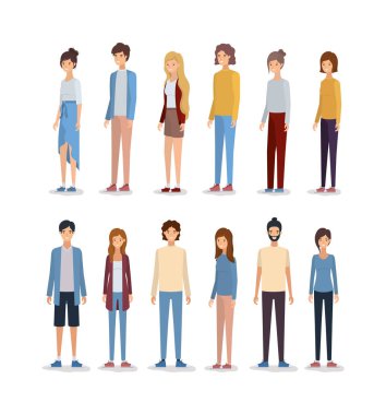 Kadınlar ve erkekler avatarlar tasarlar