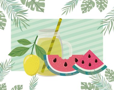 yaz lezzetli tropikal meyve desen