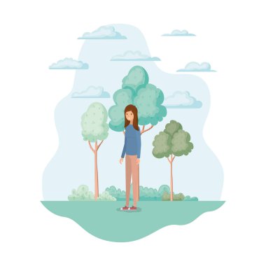 Park tasarımında izole kadın