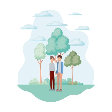 Kadın ve erkekte park tasarım