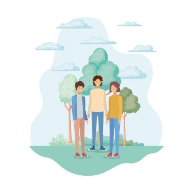 Park tasarımında erkeklerin izole avatarları