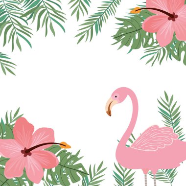 yaz çiçekleri ile flaman desen