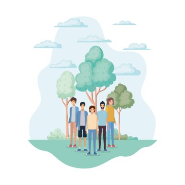 Park tasarımında erkeklerin izole avatarları