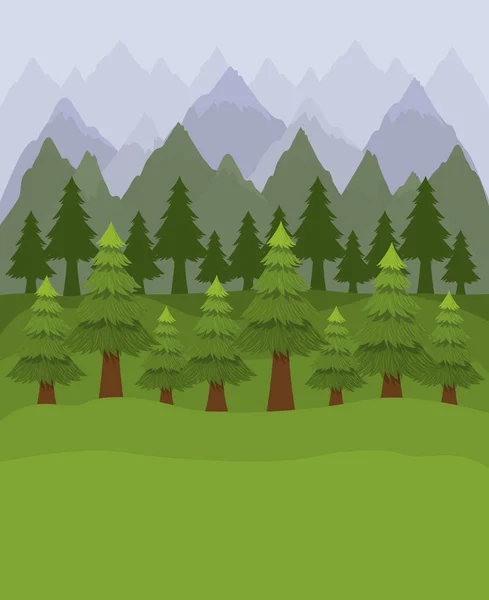 Forêt avec pin design — Image vectorielle