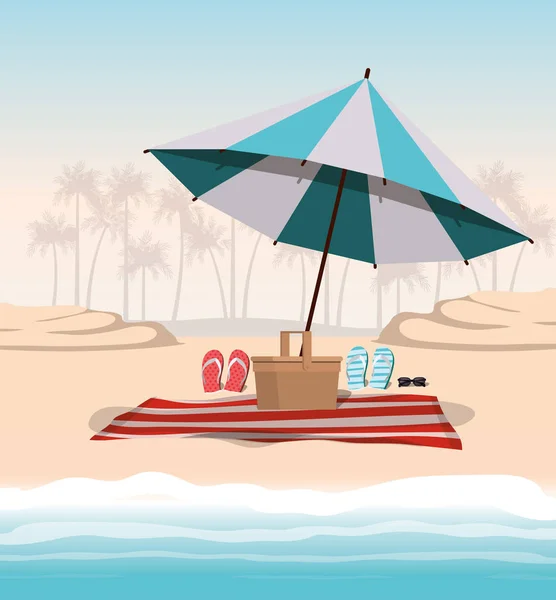 Summer and vacation umbrella design — Stock Vector