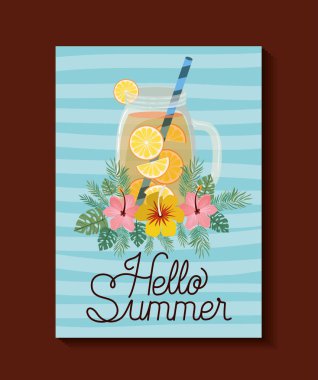 Merhaba yaz ve tatil çerçeve tasarımı