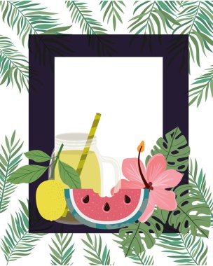 çiçek ve yaz yaprakları desen