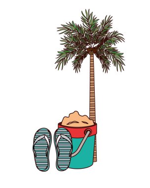 Beyaz arka planda hindistan cevizi olan palmiye ağacı