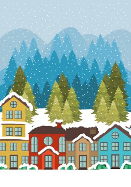 kar manzarası sahnede şehir kentsel