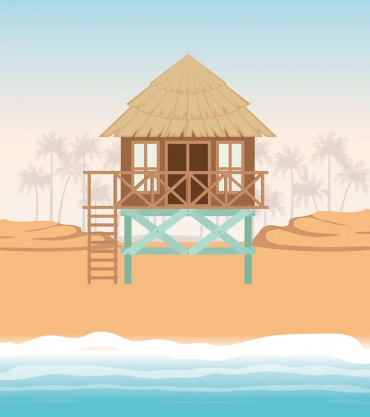 Summer and vacation hut design — Stock Vector