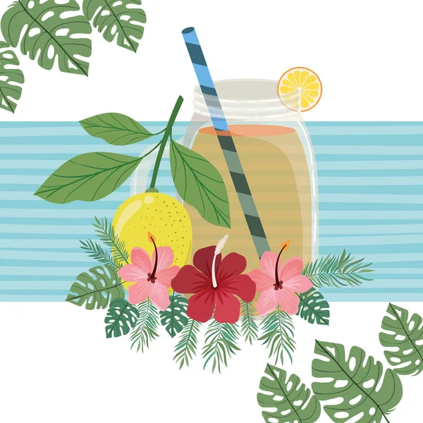 Pattern of refreshing drink for summer — Stock Vector