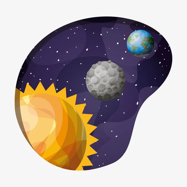 Planetas del sistema solar e ilustración de vectores de diseño solar — Vector de stock