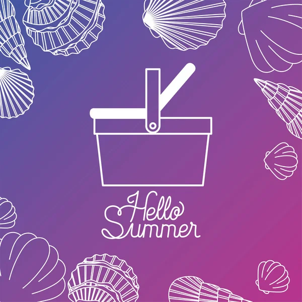 Hola diseño de silueta de verano y vacaciones — Archivo Imágenes Vectoriales