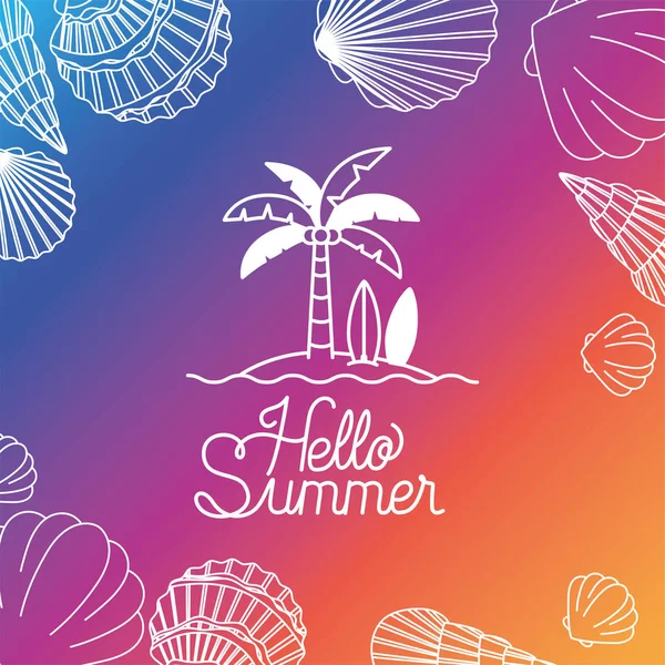 Hallo sommer und urlaub silhouette design — Stockvektor