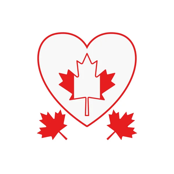 Canada symbol and maple leaf design — Stock Vector