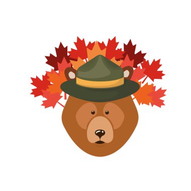 İzole ayı orman hayvan tasarımı