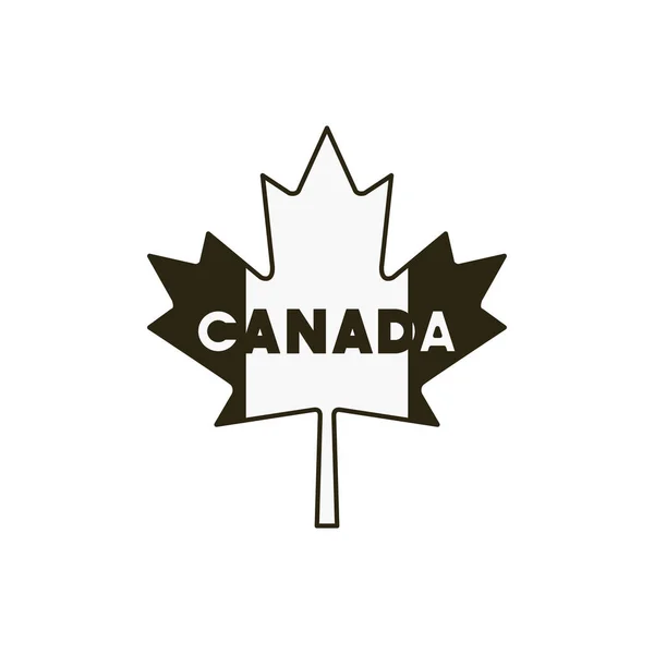 Feuille d'érable et dessin du symbole canada — Image vectorielle