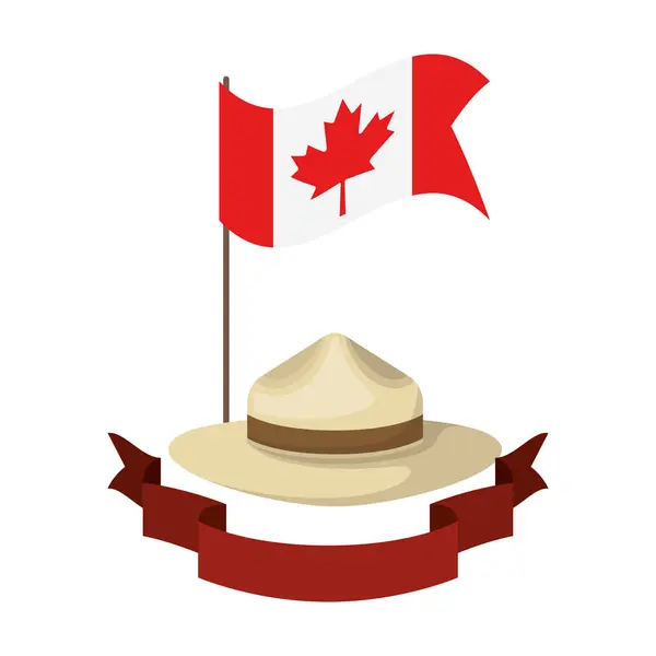 Sombrero de hoja de arce y diseño de símbolo de canada — Archivo Imágenes Vectoriales