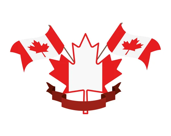 Maple Leaf en Canada symbool ontwerp — Stockvector