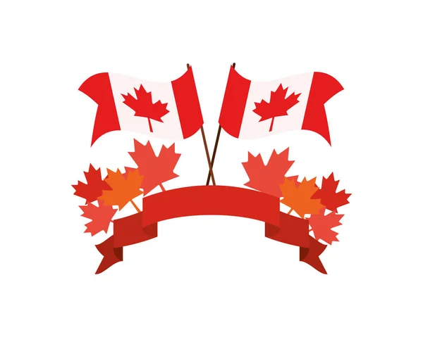 Maple Leaf en Canada symbool ontwerp — Stockvector
