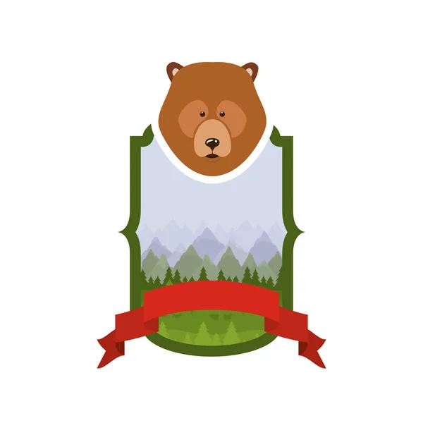 Desenho de animais florestais de urso isolado — Vetor de Stock