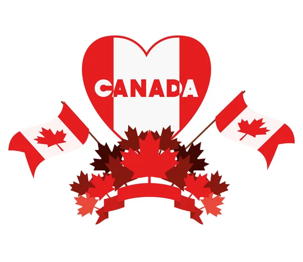 Maple Leaf en Canada symbool ontwerp — Stockvector