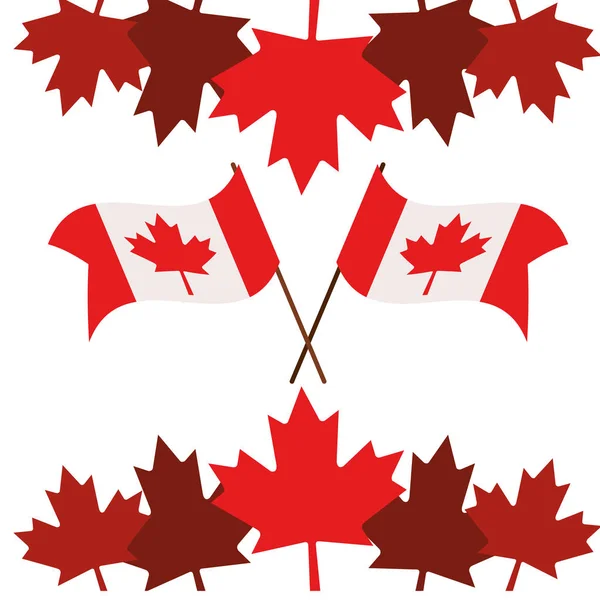 Φύλλα σφενδάμου και του Καναδά σύμβολο σχέδιο — Διανυσματικό Αρχείο