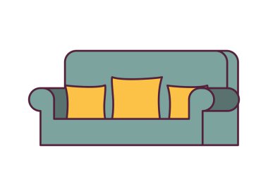 beyaz arka plan ile oturma odasında rahat kanepe