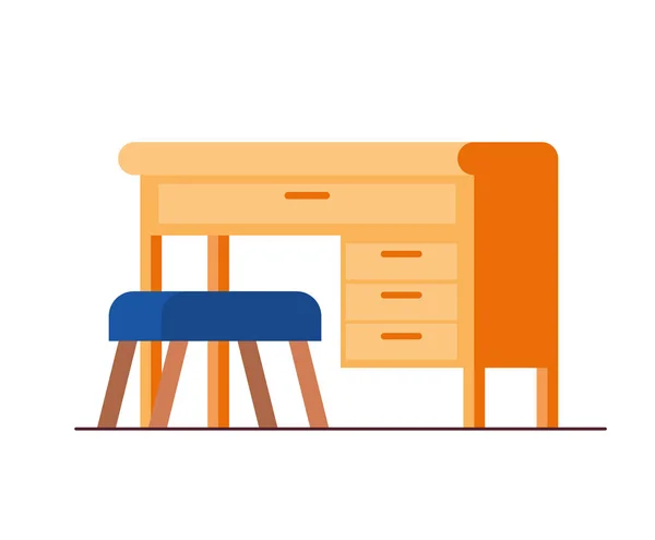 Офісний стіл зі стільцем на білому фоні — стоковий вектор