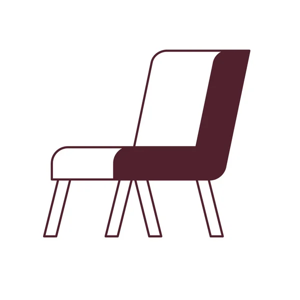 Silhouette di comodo divano in soggiorno con sfondo bianco — Vettoriale Stock