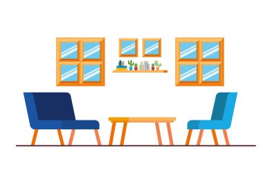 beyaz arka plan ile oturma odasında rahat kanepe