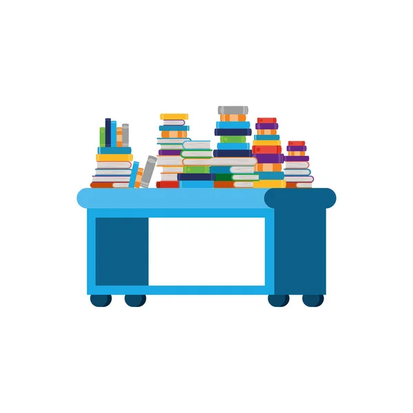 Shelving with books in white background — Stock Vector