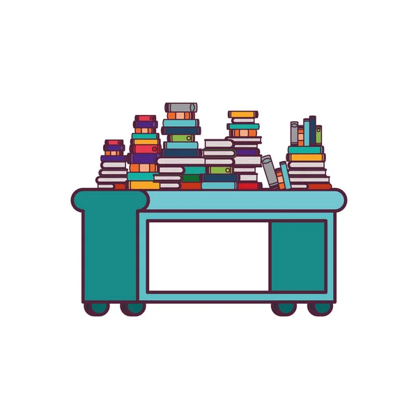 Regal mit Büchern auf weißem Hintergrund — Stockvektor