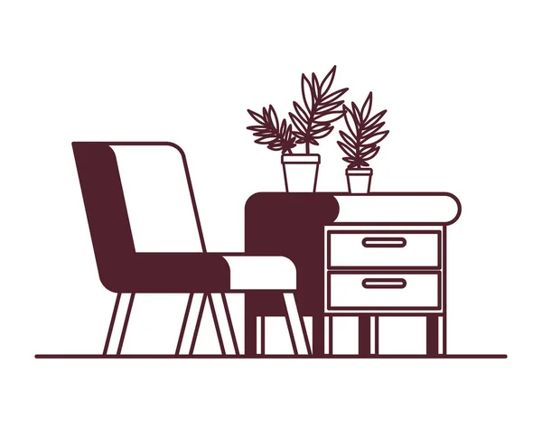 Comodo divano in soggiorno con sfondo bianco — Vettoriale Stock