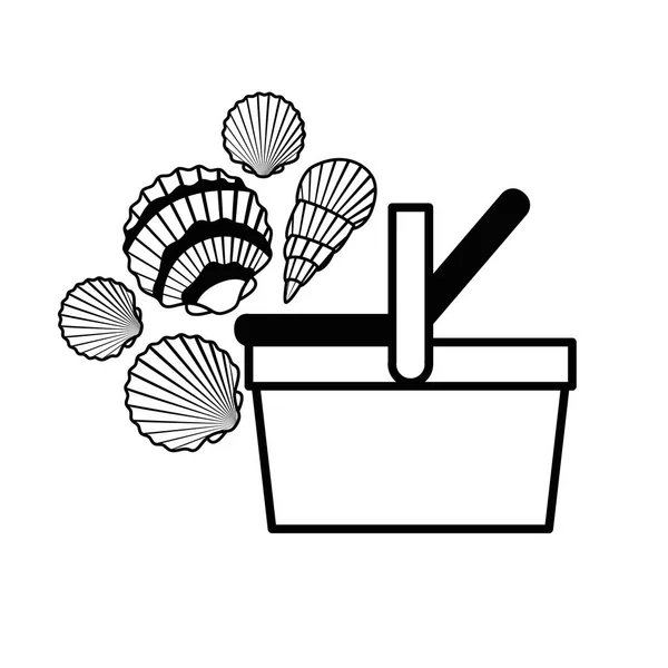Palha piquenique cesta no fundo branco —  Vetores de Stock