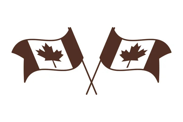 Bandeira de folha de bordo e design do Canadá — Vetor de Stock