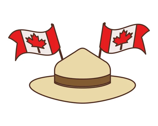 Chapeau drapeau et symbole canada design — Image vectorielle