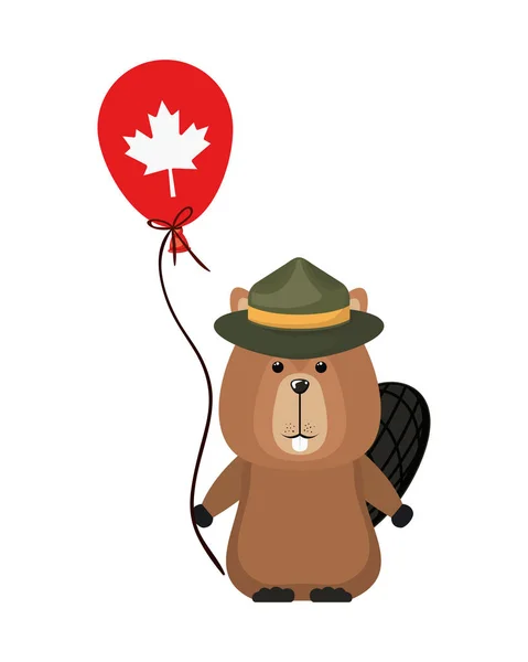 Beaver forest animal of canada design — Stock Vector
