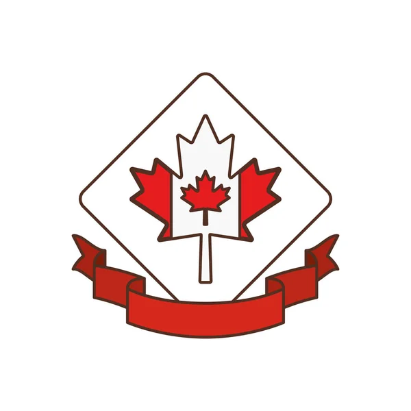 Флаг кленового листа и рисунок символов Канады — стоковый вектор