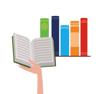 İzole kitaplar ve el tasarımı