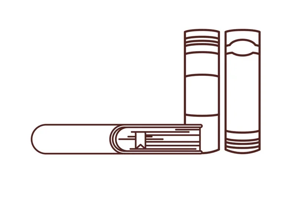 Büchergruppe und Wimpeldesign — Stockvektor
