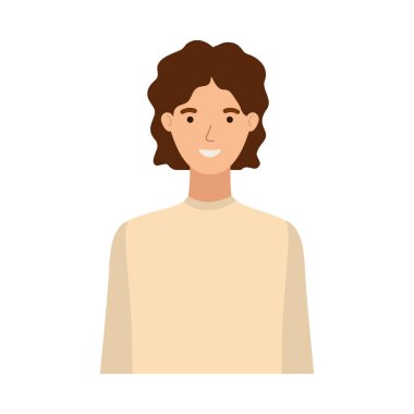 Beyaz arka plan karakterli genç adam