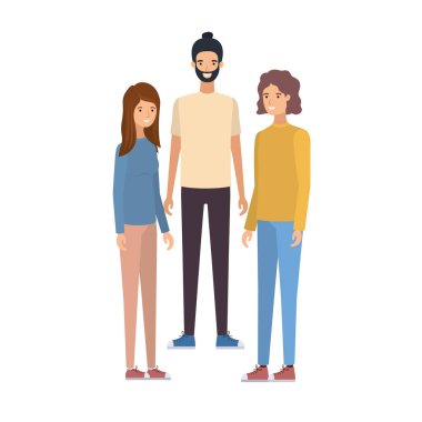 beyaz arka plan avatar karakteri insanların grubu